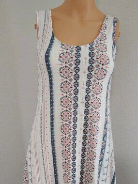 Vintage Mudd Y2K White/Cream Sleeveless Striped Sundress Size XS Mini Dress